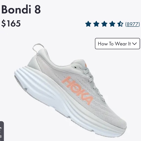 HOKA Women's Bondi 8 Harbor Mist/Lunar Rock, Size 7.5 - Picture 2 of 9